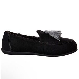 Spenco Slippers Womens 11 Hearthside Black  Moc  Faux Fur Lined Indoor Outdoor